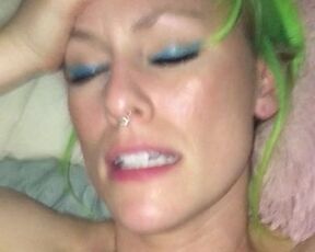 Green haired coworker Nicole fucks me after work!