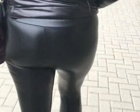 Following some hot milf with a juicy tight leather ass!!