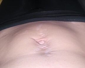 Relaxed Belly Button Close up and Breathing