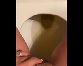 Playing with Clit while Peeing - Follow on OnlyFans