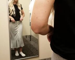 Gorgeous American Wife Blows Hubbys Friend in Dressing Room