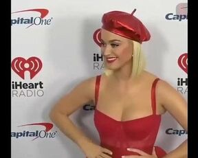 Katy Perry in red bustier top  at KIIS FM Jingle Ball 2019