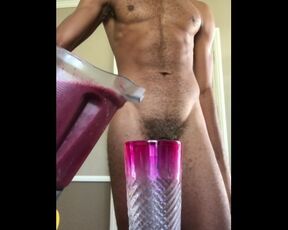 Sexy Tall Hung Stud Makes A Smoothie Naked