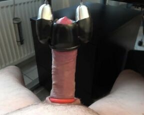 Handsfree cock head vibrator torment