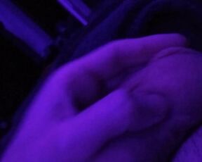 Stroking my cock in Purple light - Purple Dick video Part 1