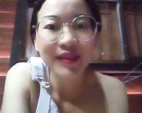 Asian girl at home alone and bored masturbates 4