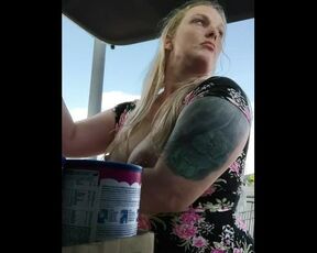 **Public*** Big Titted MILF Flashing Tits While Loading Groceries xxMissSwitchxx