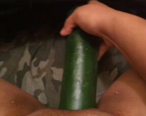 Roommate doesn't know I'm fucking a cucumber and listening to her pussy play