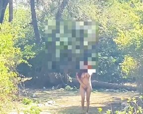 Nude walk in the jungle