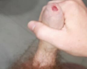 Uncut smegma cock, wanking big cumshot, public restroom