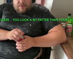 Twitch Streamer gains weight! Fat and Gassy livestream sponsored chuggings