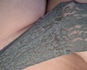 Slipping my hand inside the panties to feel how smooth and horny my pussy is