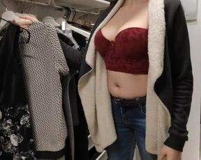 Public flashing tits