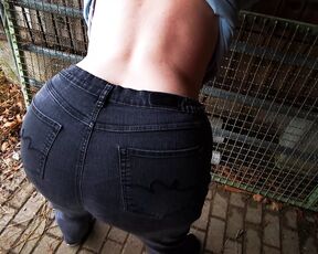 Ass spanking in the barn