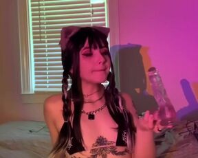 cat girl deep throat training, full vid on onlyfans!