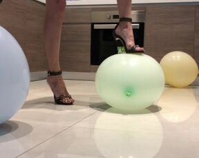 Popping Big Balloons In My High Heels