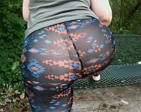 Huge Ass See Thru Leggings Public Trail