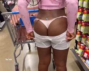 See Through Shorts In The Grocery Store - Tila Totti