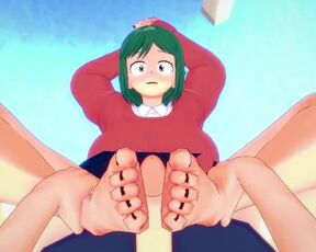 POV Hentai Footjob from Inko Midoriya from Boku No Hero Academia